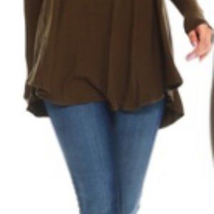 Isaac Liev  Women's Long Sleeve Swing Tunic Top